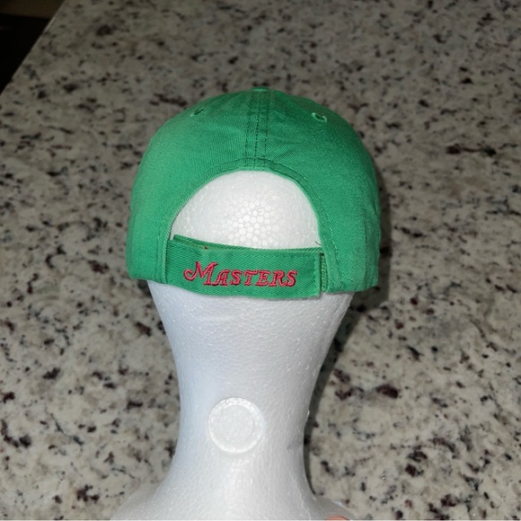 Ahead USA Masters Hat Green Women’s Adjustable Hook And Loop Pink Embroidered - Picture 2 of 10